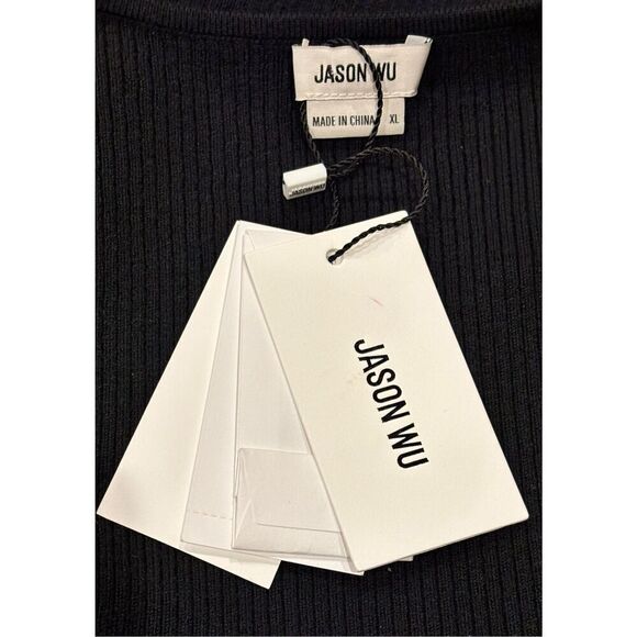 Jason Wu Curved Neckline Sweater in Black NWT Size XL - Picture 9 of 10